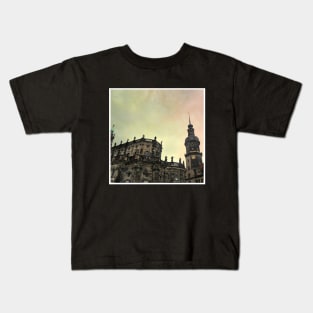 Beautiful Retro Photography from Dresden Germany sightseeing with rainbow sky Kids T-Shirt